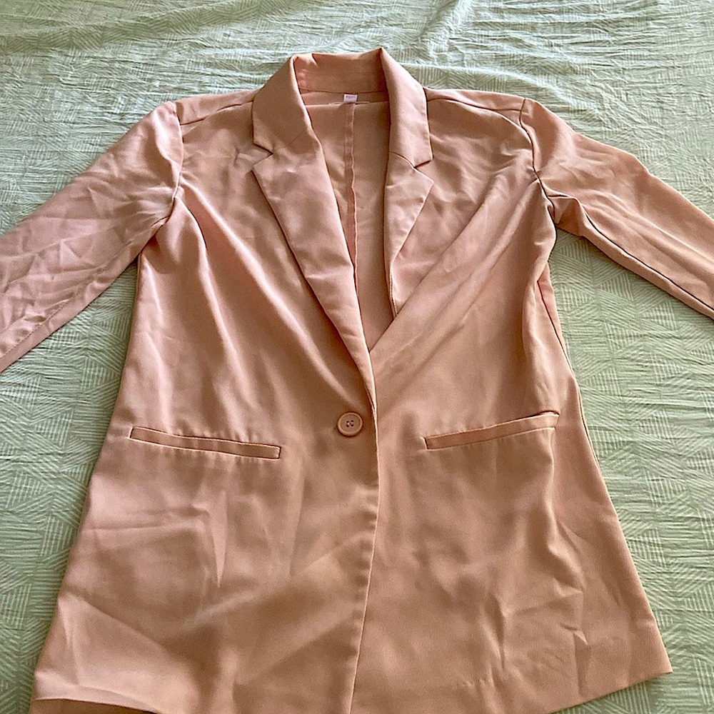 Casual/Formal baby salmon blazer.